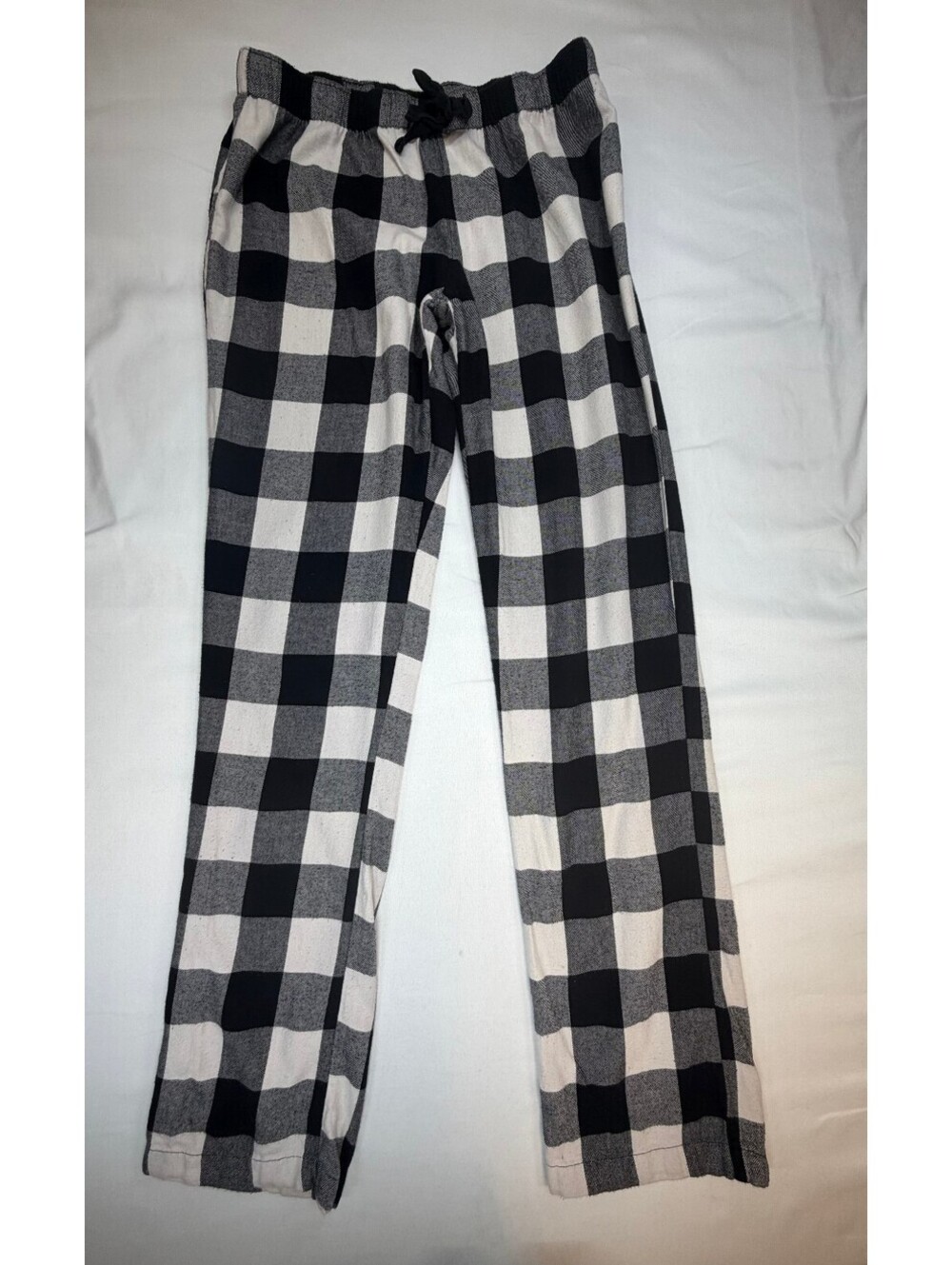 Old Navy Women's Pajama Pants Elastic Waistband Buffalo Plaid Size M Black White